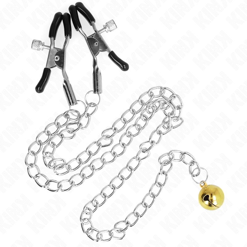 Pinzas Para Pezones Con Campana Dorado Y Cadena 30 Cm