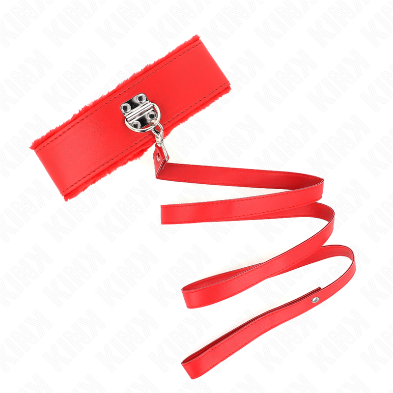 Collar Con Correa 116 Cm Con Tachuelas Plateadas Modelo 4 Rojo Ajustable 40-48 Cm X 6 Cm