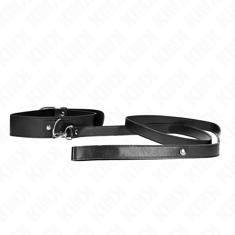 Collar Con Correa 116 Cm Fino Negro Ajustable 32-50 Cm X 8 Cm