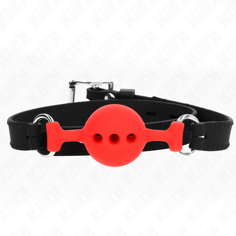 Mordaza 55 X 2 Cm De Bola 4 Cm De Silicona Completa Talla S Rojo Ajustable 35-51 Cm