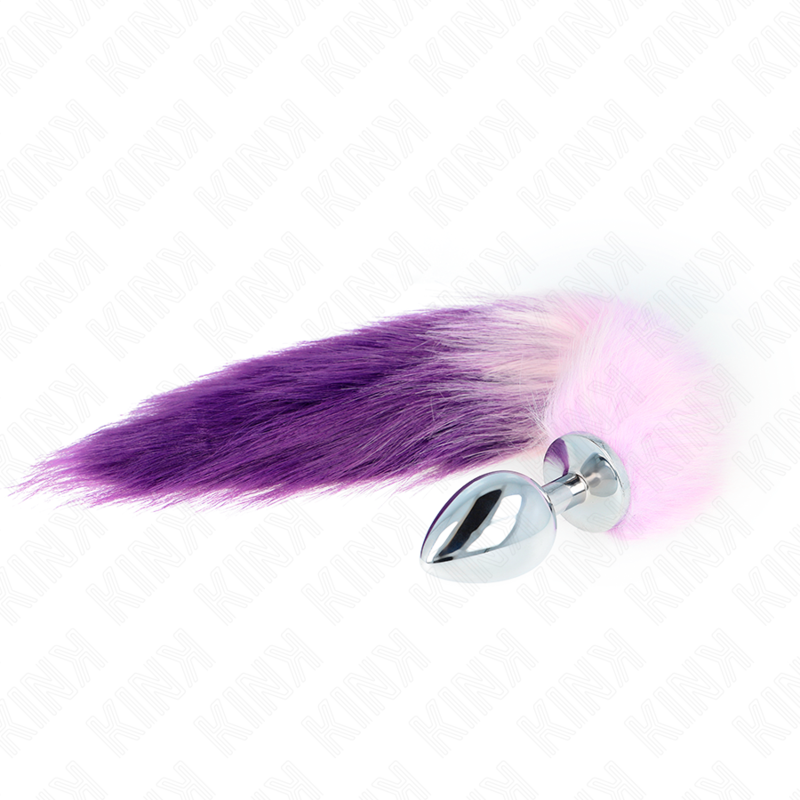Plug Anal Talla L 10 X 4 Cm Con Cola Sintética 40 Cm Violeta