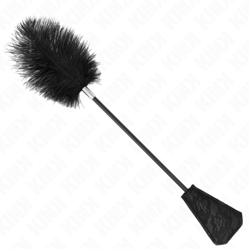 Plumas De Avestruz Para Cosquillas Con Paleta De Encaje 56 Cm