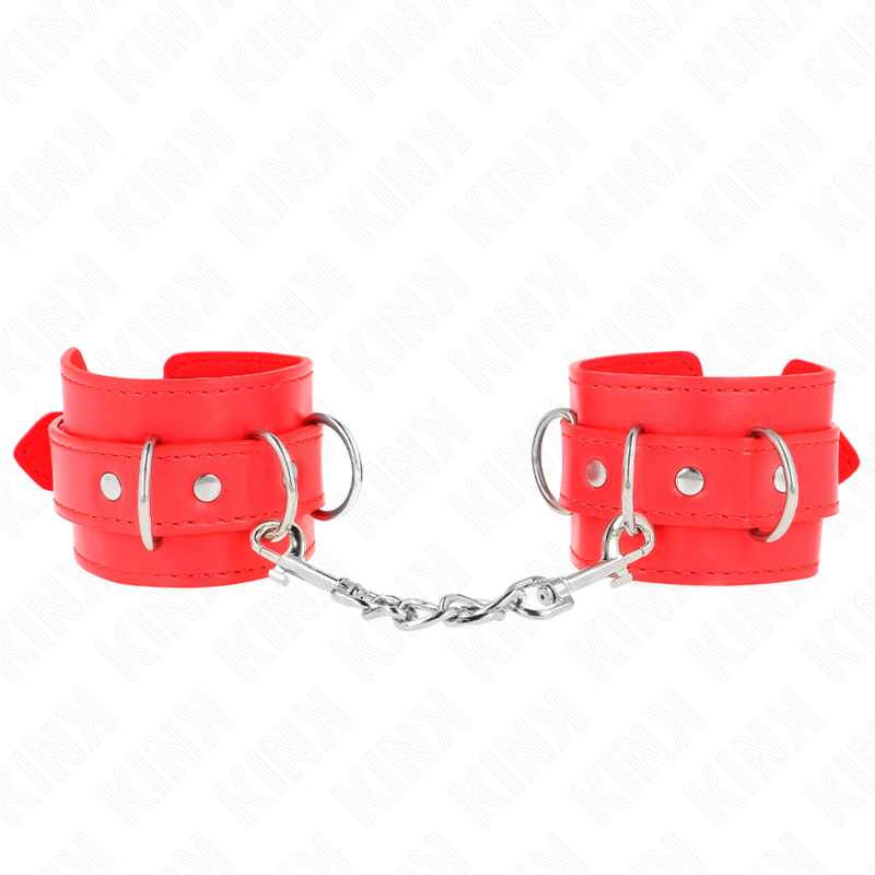 Muñequeras Con 3 Anillas En D Ajustable Rojo 17.5-25 Cm X 6 Cm