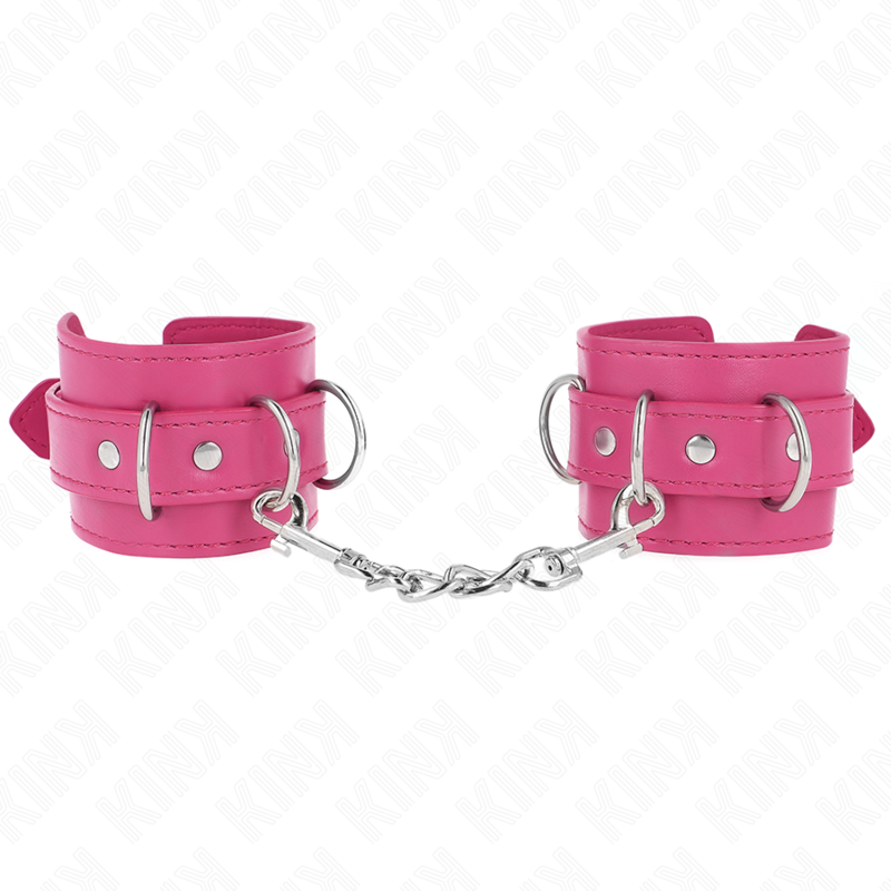 Muñequeras Con 3 Anillas En D Ajustable Rosa 17.5-25 Cm X 6 Cm