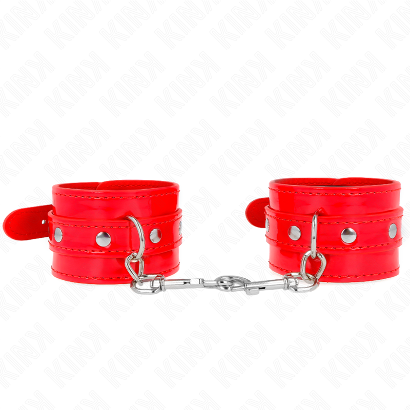 Muñequeras Con Tachuelas Rojo Ajustable 23-33 Cm