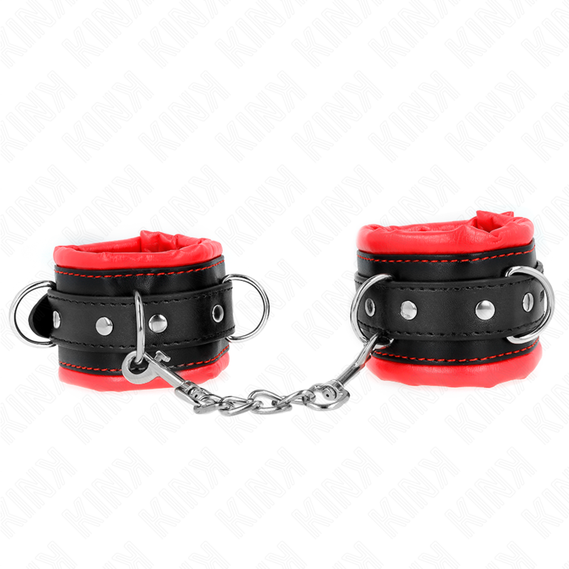 Muñequeras Estilo Heavy Forro Rojo Ajustable 20-30 Cm X 6 Cm