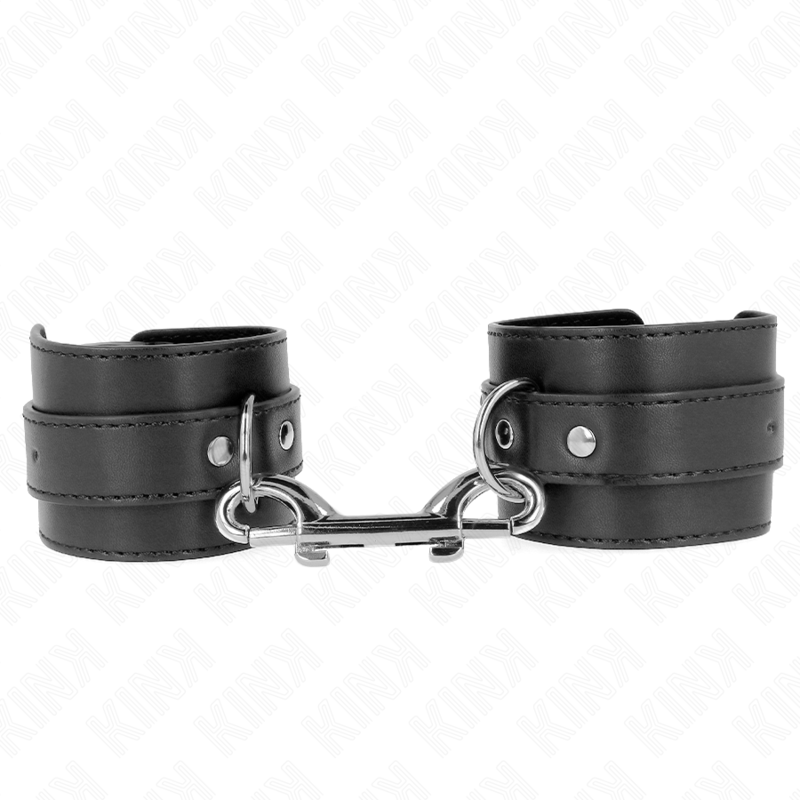 Muñequeras Simples Con Fila De Remaches Y Hebilla Grande Negro Ajustable 17-28 Cm X 5 Cm