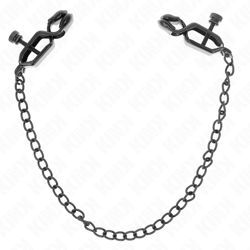 Pinzas Para Pezones Planas Negro Con Cadena Negro 30 Cm