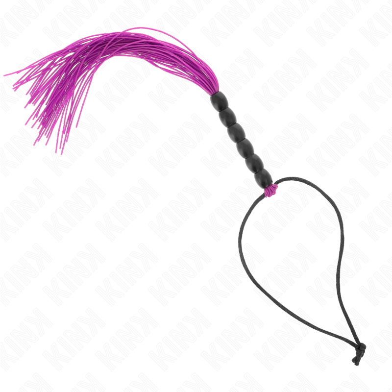 Mini Látigo De Silicona Con Agarre 6 Bolas Morado 26 Cm