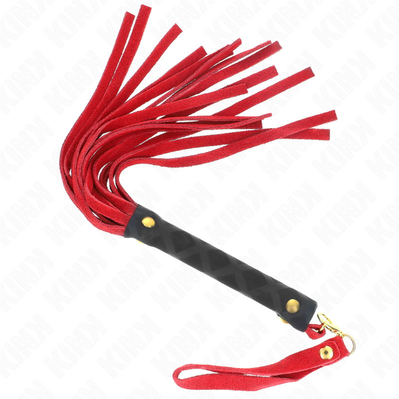 Látigo Mini Piel De Ante Rojo 30 Cm