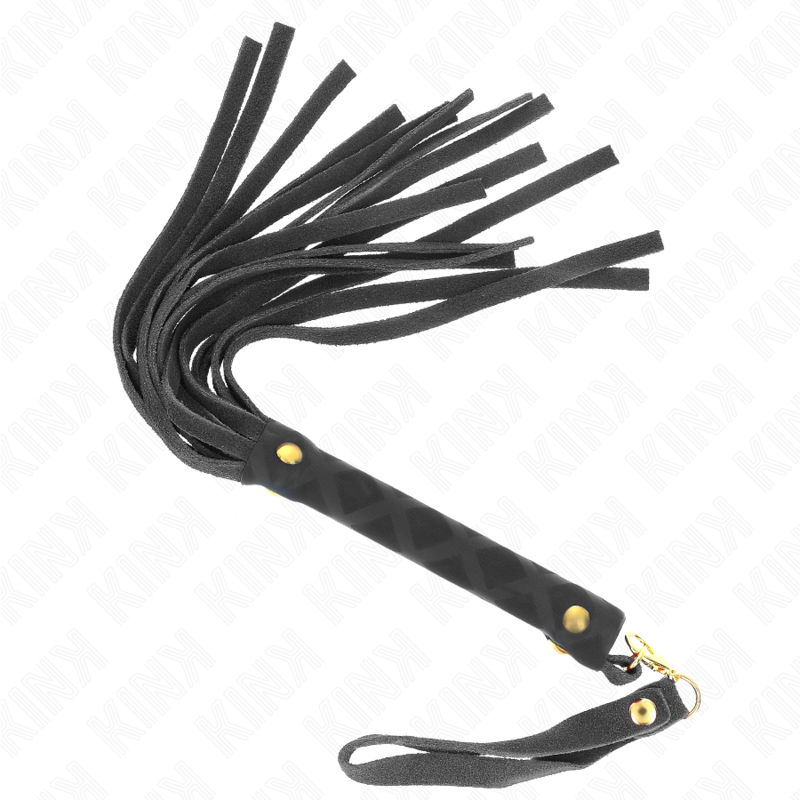 Látigo Mini Piel De Ante Negro 30 Cm