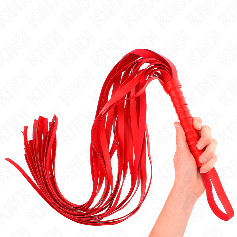Látigo De Cola Larga Y Mango Corto Rojo 70 Cm