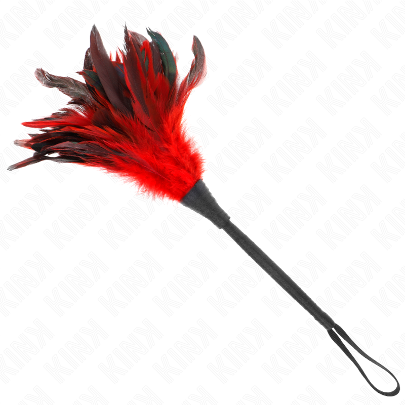 Plumas De Pollo Para Cosquillas Con Forma Cuerno De Criada Rojo 36 Cm