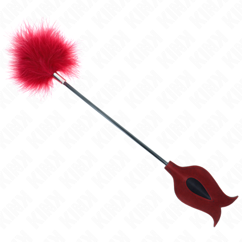 Plumas Para Cosquillas Con Paleta Forma De Rosa 38 Cm
