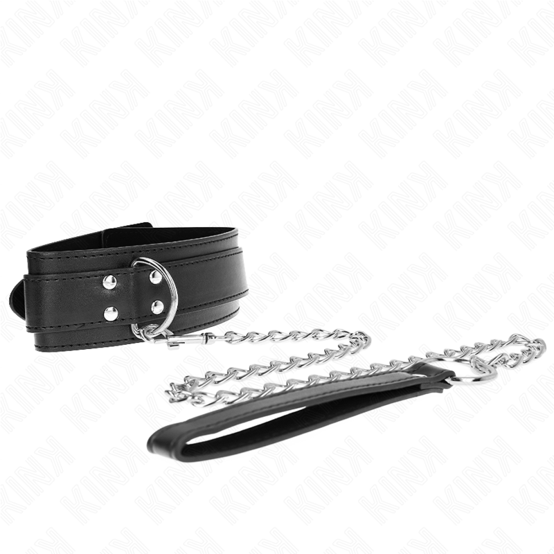 Collar Con Correa 65 Cm Hebillas Plateadas Ajustable 33-46 Cm X 5.5 Cm