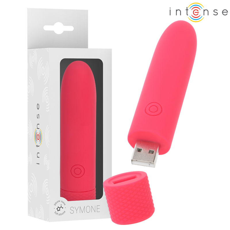 Symone Bala Vibradora Recargable Por Usb 8 Vibraciones Rojo 10 X 2.2 Cm
