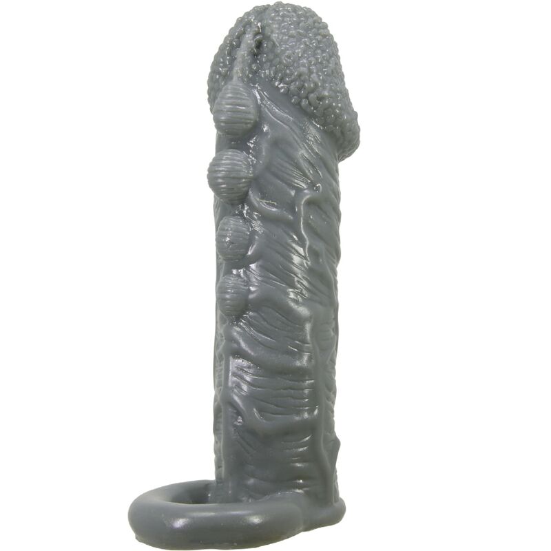 Funda Realística Alargadora Y Retardante Para Pene Gris