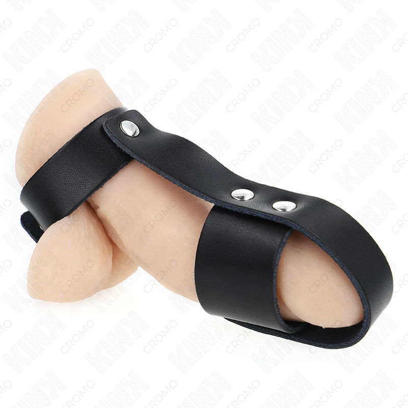 Anillo Jaula Pene Cuero Con Divisor De Bolas Ajustable