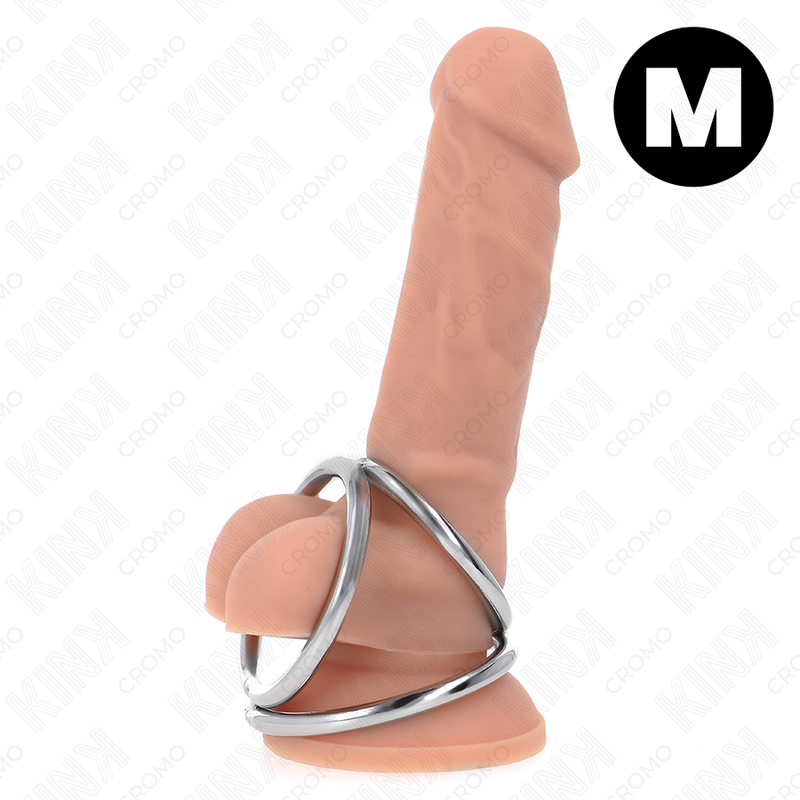 Anillo Pene Triple Metal Cromado 3.8 Cm A 5 Cm Modelo 2