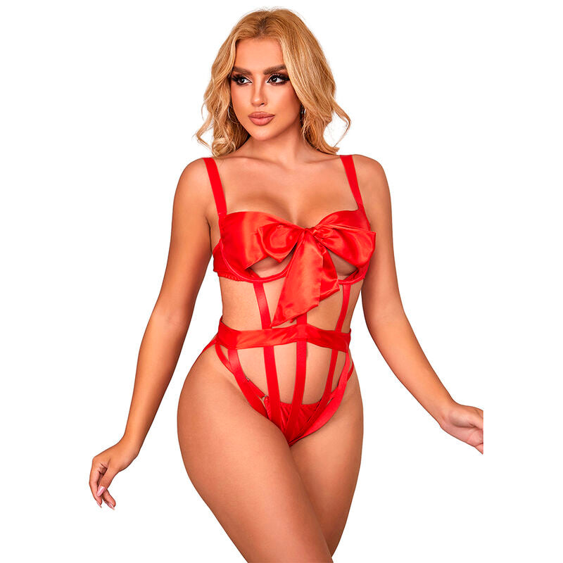 954468 Body Sexy Calado Con Lazo Rojo S/M