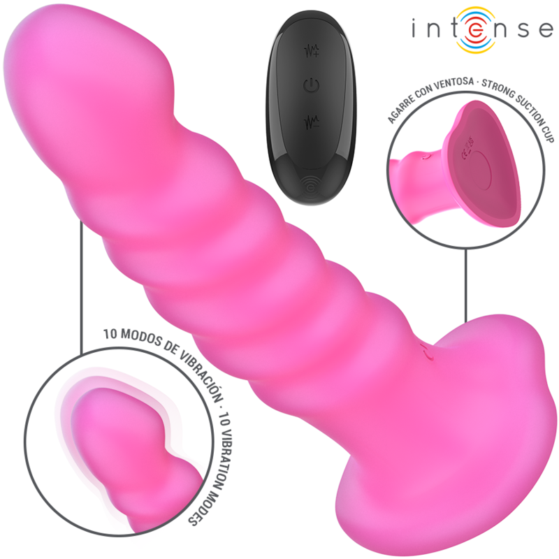 Cindy Vibrador Talla L Diseño En Espiral 10 Vibraciones Rosa Control Remoto