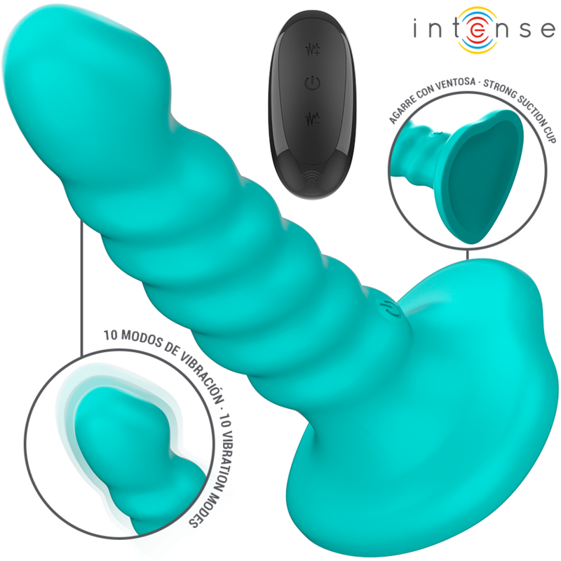 Buffy Vibrador Talla S Diseño En Espiral 10 Vibraciones Azul Control Remoto