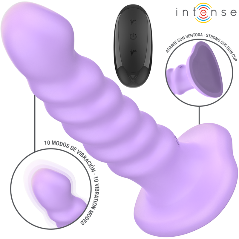 Brenda Vibrador Talla M Diseño En Espiral 10 Vibraciones Morado Control Remoto