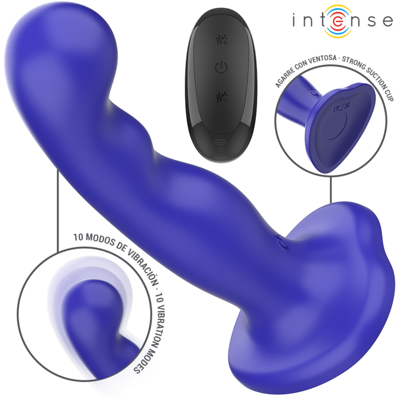 Shorty Vibrador Con Ventosa Azul Control Remoto