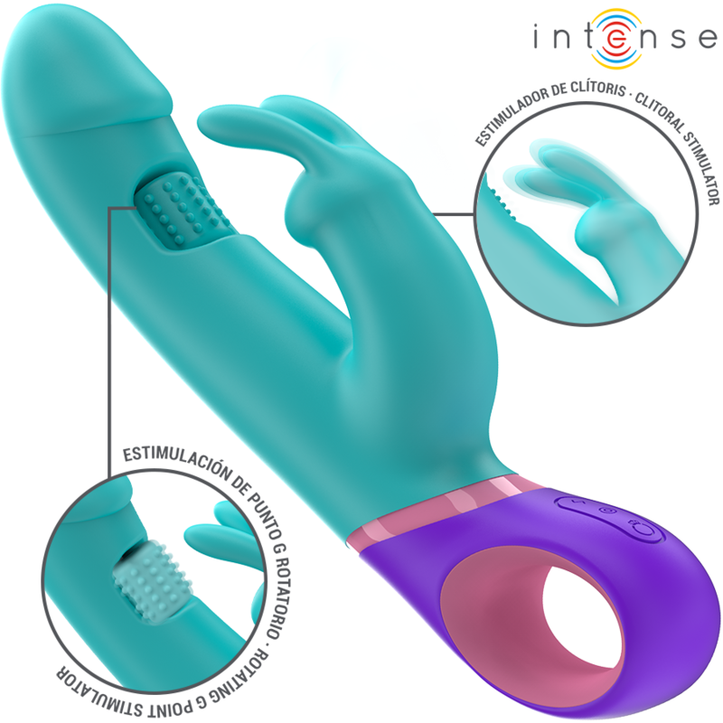 Mónica Vibrador Rabbit Con Estimulador Rotatorio Del Punto G Azul