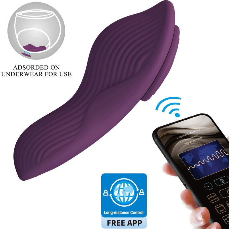 Mane Masajeador Lay On Clítoris 10 Vibraciones Control Remoto Morado