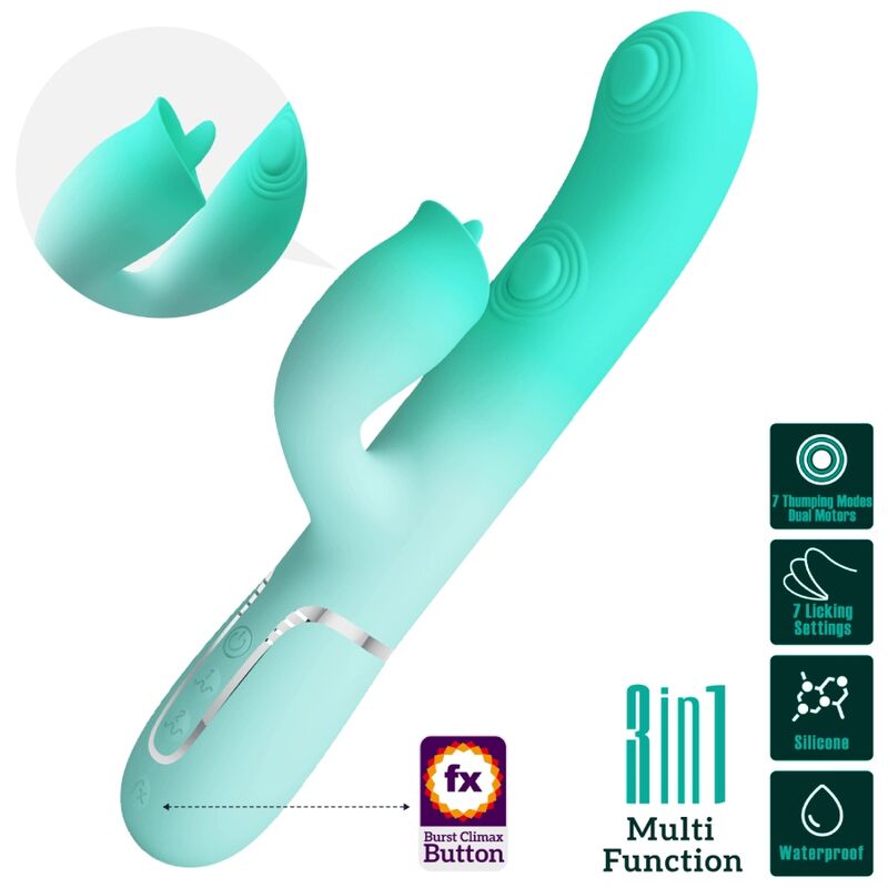Gigi Vibrador Rabbit Multifunción Verde Agua
