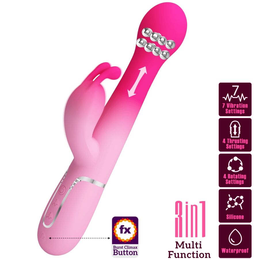 Dejon Vibrador Rabbit 3 En 1 Multifunción Rosa