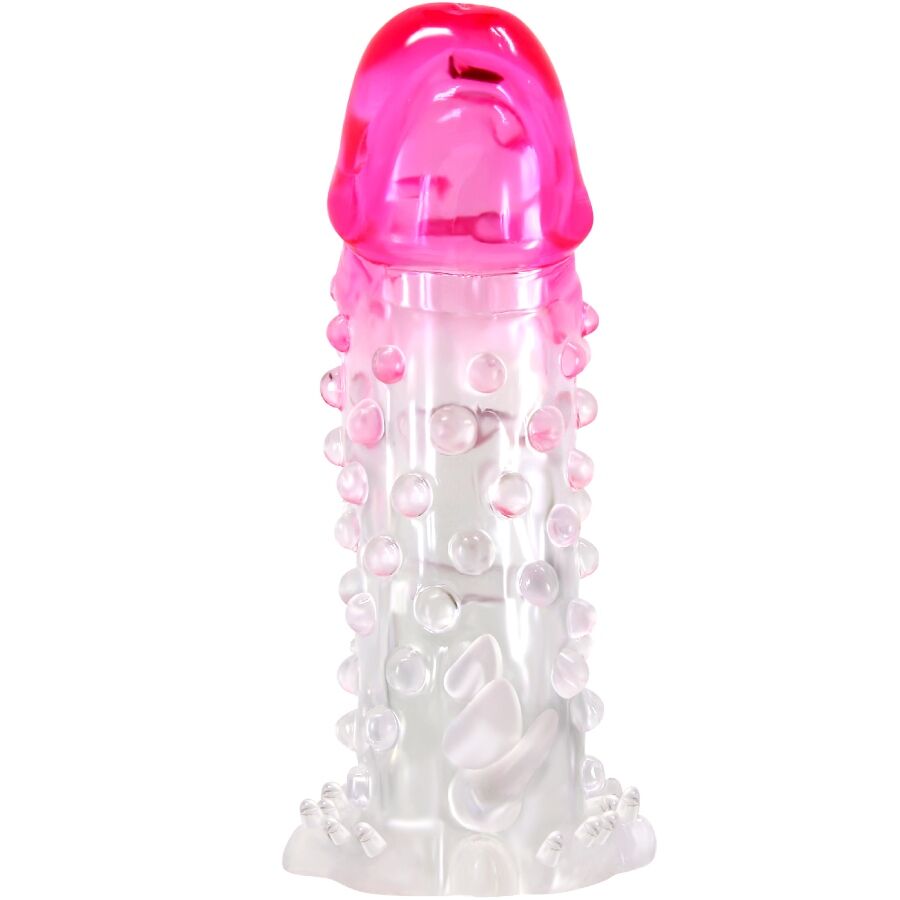 Wilford Funda Realística Alargadora Con Relieve Para Pene Rosa