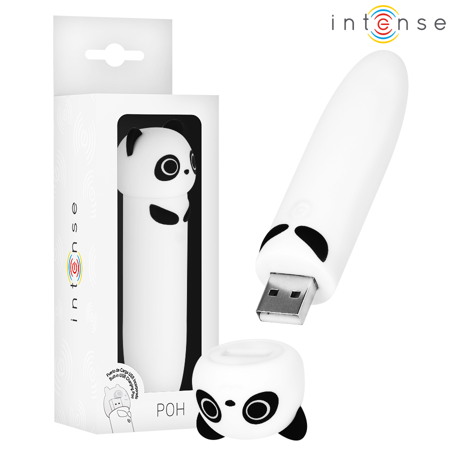 Poh Bala Vibradora Panda Recargable Usb 10 X 2.2 Cm