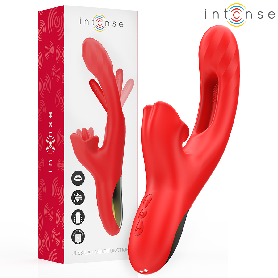 Jessica Vibrador Multifunción Estimulación Clítoris 24.8 Cm Rojo