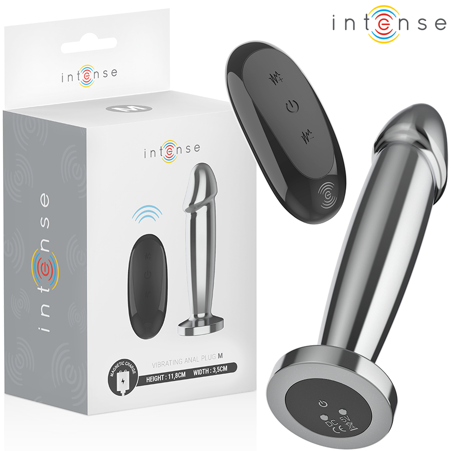 Plug Anal 10 Vibraciones Metal En Forma De Dildo Con Control Remoto M