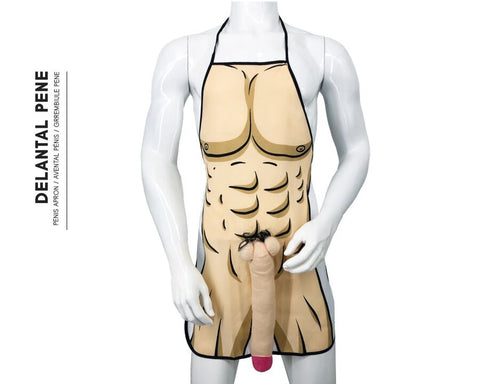 Delantal Con Pene 3D Musculoso Y Atrevido