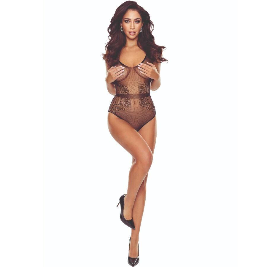 Bs115 Bodystocking Rejilla Negro