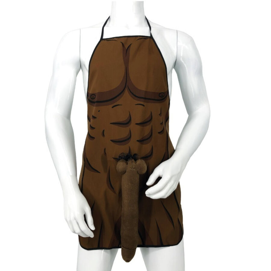 Delantal Con Pene 3D Musculoso Y Atrevido Mulato