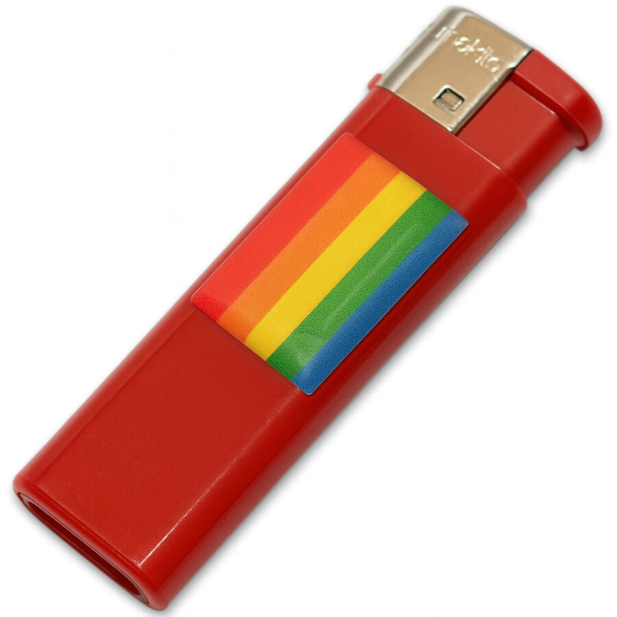 Mechero Rojo Con Bandera Lgbt