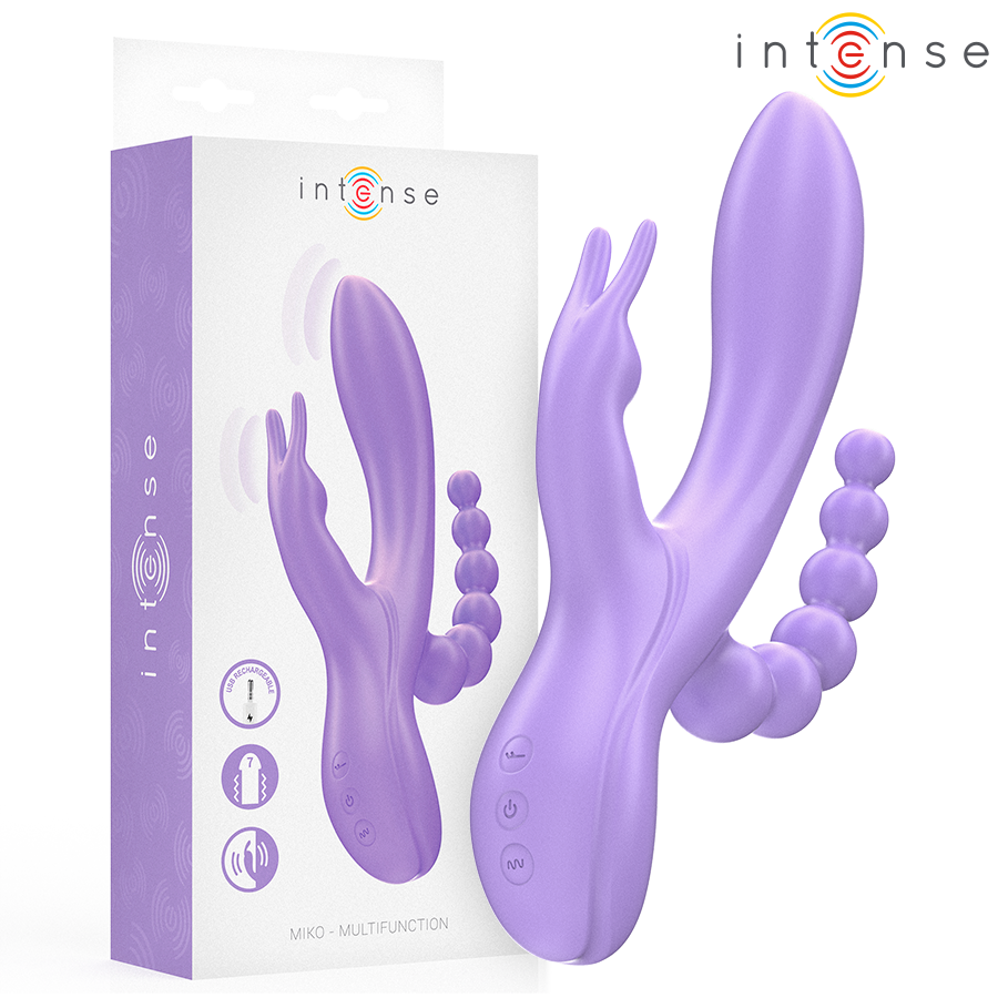 Miko Triple Vibrador Rabbit & Estimulador & Anal 7 Vibraciones Morado