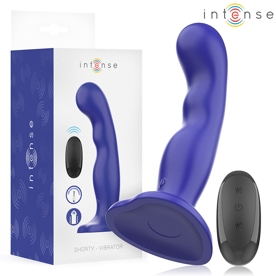 Shorty Vibrador Con Ventosa Azul Control Remoto