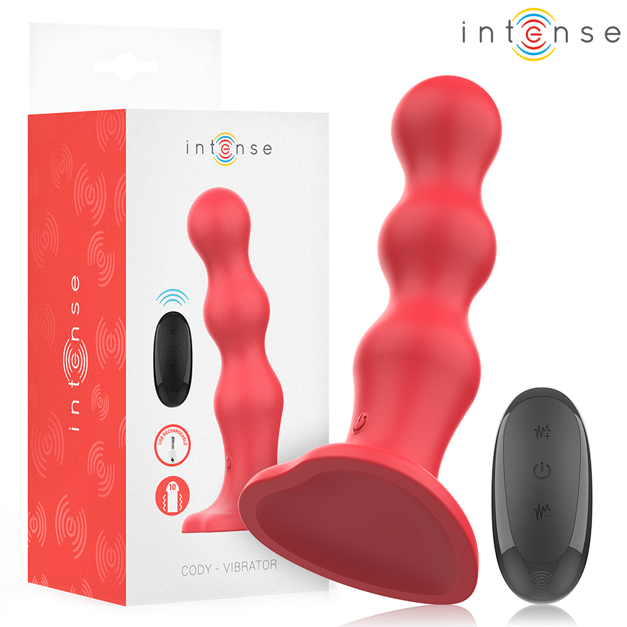 Cody Vibrador Con Ventosa Rojo Control Remoto