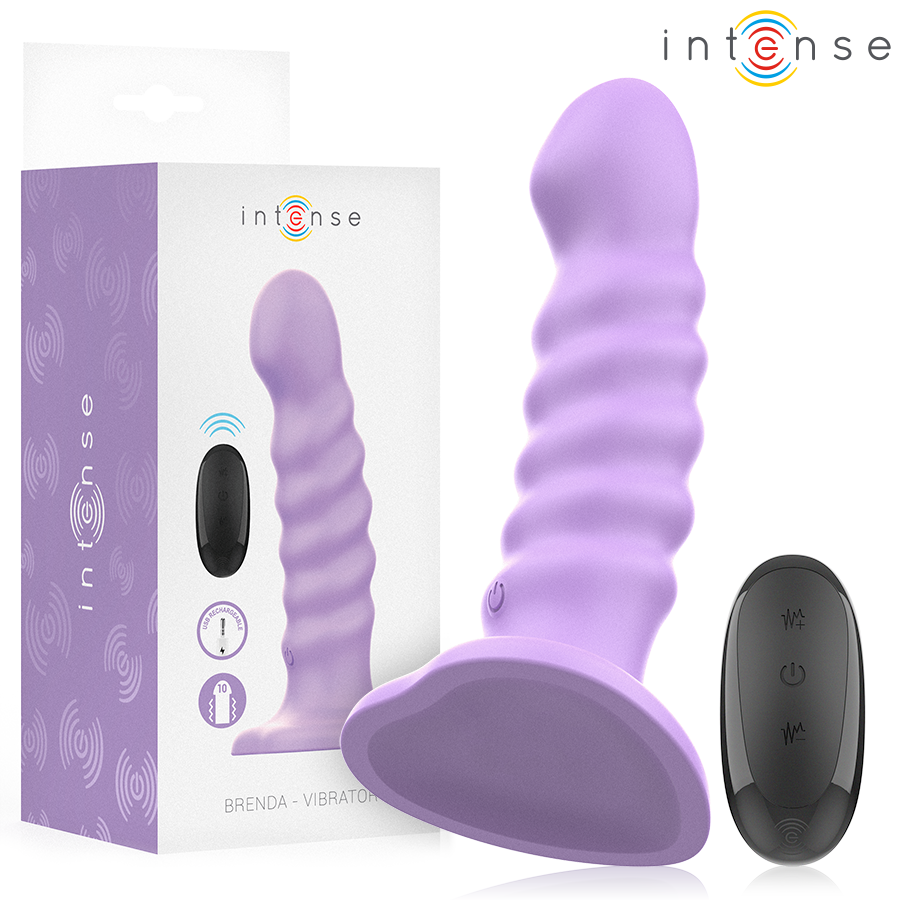 Brenda Vibrador Talla M Diseño En Espiral 10 Vibraciones Morado Control Remoto