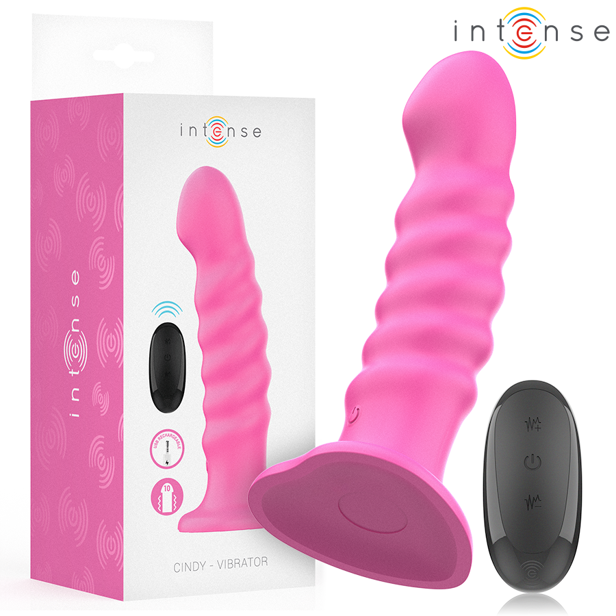 Cindy Vibrador Talla L Diseño En Espiral 10 Vibraciones Rosa Control Remoto