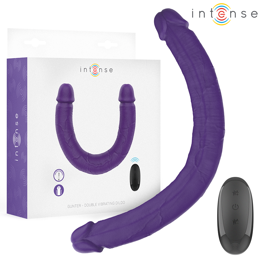 Gunter Dildo Doble Vibrador 40 Cm Morado Control Remoto