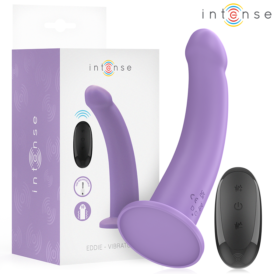 Eddie Vibrador 17,5 Cm 10 Vibraciones Morado Control Remoto