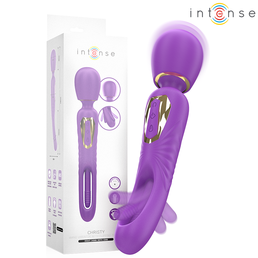 Christy Vibrador Wand Con Lengua Giratoria