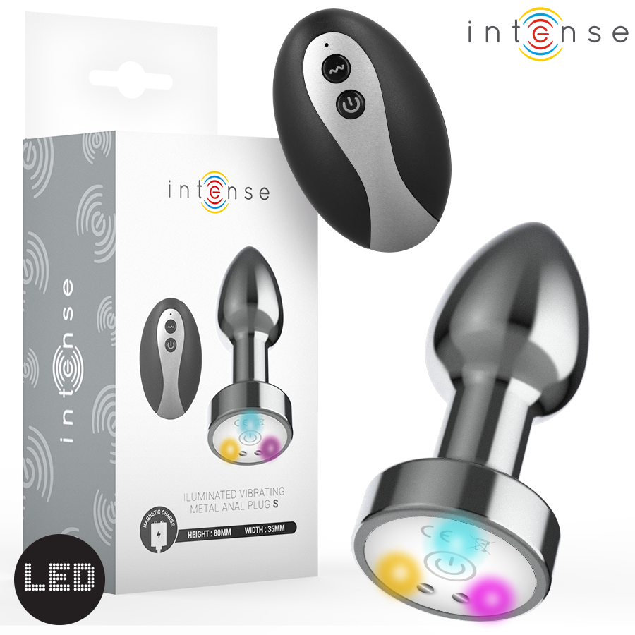 Plug Anal Talla S De Metal Vibrador Con Luces Led Multicolor Y Control Remoto