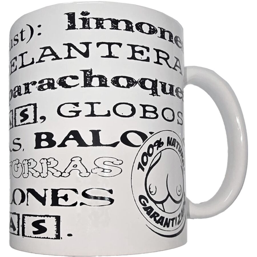 Taza Blanca De Sinónimos Tetas 370 Ml